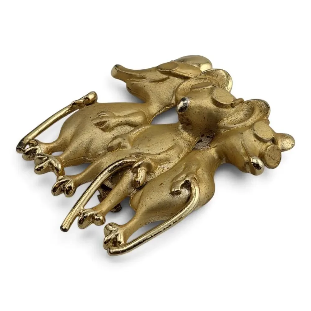 Vintage Three Blind Mice Brooch Gold Tone Figural Novelty Pin 1.75